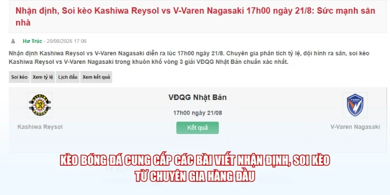 Kèo Bóng Đá cung cấp các bài viết nhận định, soi kèo từ chuyên gia hàng đầu