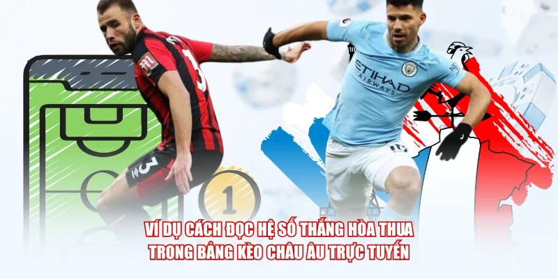 Ví dụ cách đọc hệ số thắng hòa thua trong bảng kèo châu Âu trực tuyến